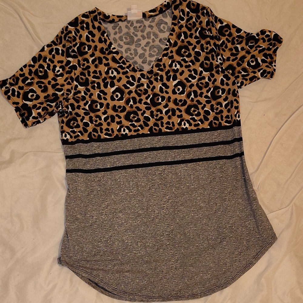 LuLaRoe Brown and Black Short Sleeve T-Shirt